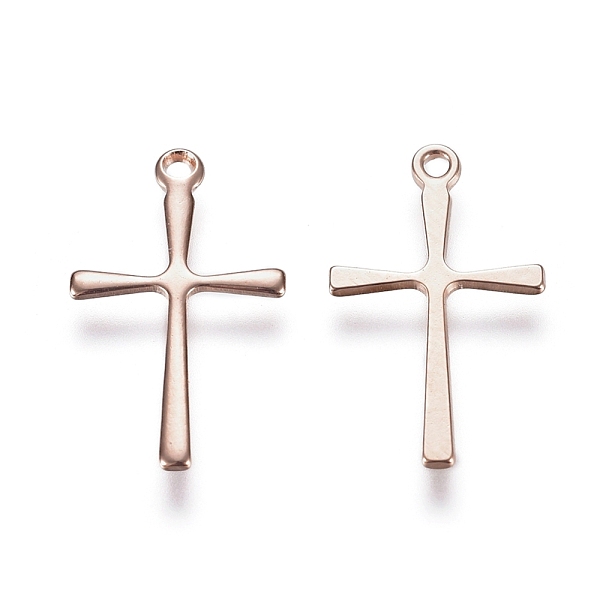 

PandaHall 201 Stainless Steel Pendants, Cross, Rose Gold, 16x9.5x0.7mm, Hole: 1.2mm 201 Stainless Steel Cross