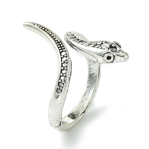

PandaHall Snake Alloy Open Cuff Rings, Lead Free & Cadmium Free, Antique Silver, 24mm, Inner Diameter: 17mm Alloy Snake