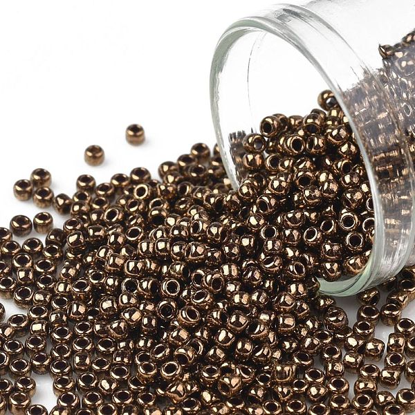 

PandaHall TOHO Round Seed Beads, Japanese Seed Beads, (1705) Gilded Marble Brown, 11/0, 2.2mm, Hole: 0.8mm, about 1110pcs/bottle, 10g/bottle...