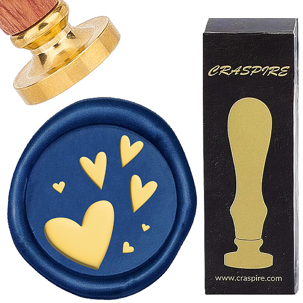 

PandaHall Brass Wax Seal Stamps with Rosewood Handle, for DIY Scrapbooking, Heart, 25mm Brass Heart
