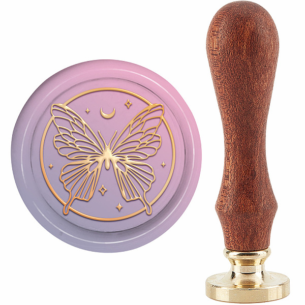 

PandaHall Brass Wax Seal Stamp with Handle, for DIY Scrapbooking, Butterfly Farm, 89x30mm Brass Building