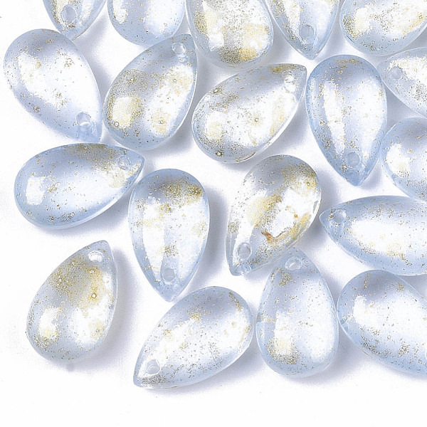 

PandaHall Transparent Spray Painted Glass Charms, with Glitter Powder, Frosted, Teardrop, Light Cyan, 14.5x8.5x5.5mm, Hole: 1mm Glass...