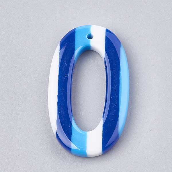 

PandaHall Resin Pendants, Oval with Stripe Pattern, Blue, 33x19.5x4mm, Hole: 1mm Resin Oval Blue