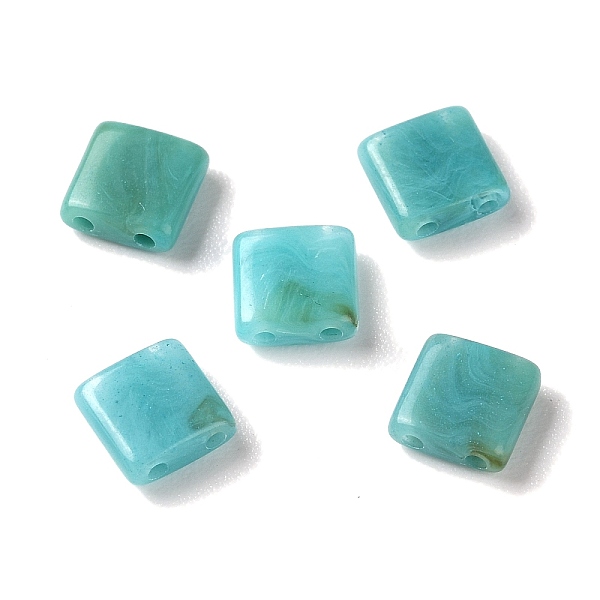 

PandaHall Opaque Acrylic Slide Charms, Square, Dark Turquoise, 5.2x5.2x2mm, Hole: 0.8mm Acrylic Square