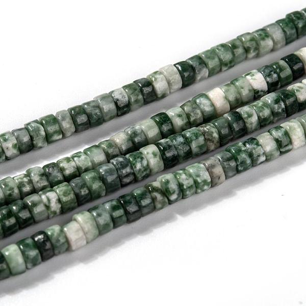 

PandaHall Natural Green Spot Jasper Beads Strands, Flat Round/Disc, 3.8~4.2x2~4.5mm, Hole: 0.8~1mm, about 152~180pcs/strand, 15.1~15.5 inch...