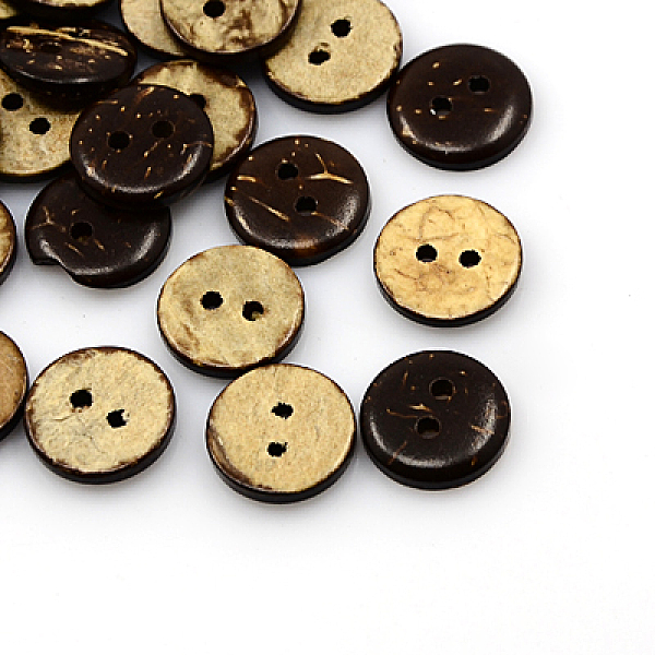 

PandaHall Coconut Buttons, 2-Hole, Flat Round, Coconut Brown, 13x3mm, Hole: 2mm Coconut Flat Round Brown