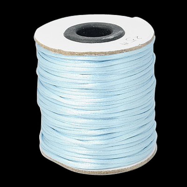 

PandaHall Nylon Cord, Satin Rattail Cord, for Beading Jewelry Making, Chinese Knotting, Light Sky Blue, 2mm, about 50yards/roll(150...