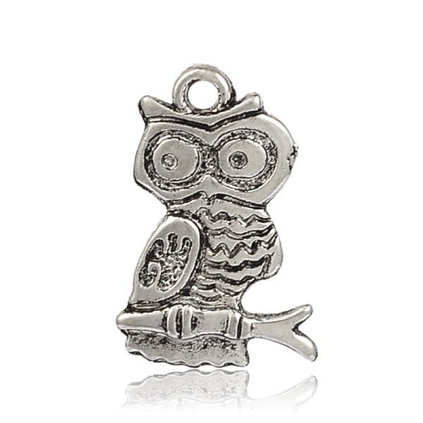 

PandaHall CCB Plastic Owl Pendants for Halloween, Antique Silver, 22x15x2.5mm, Hole: 2mm Plastic Owl