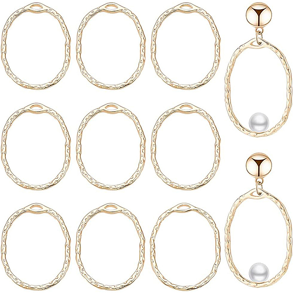 

PandaHall BENECREAT 14Pcs Real 18K Gold Plated Brass Open Back Bezel Pendants, 1x0.8x0.06inch Oval Hollow Frame Charms for DIY UV Resin...
