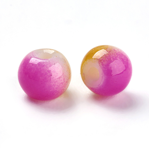 

PandaHall Spray Painted Resin Beads, Round, Two Tone, Colorful, 4.5x4mm, Hole: 1mm Resin Round