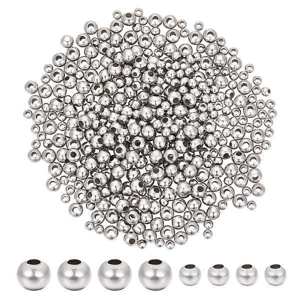 

PandaHall Unicraftale 400Pcs 2 Style Round 304 Stainless Steel Spacer Beads, Metal Findings for Jewelry Making Supplies, Stainless Steel...