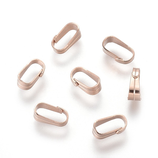 

PandaHall 304 Stainless Steel Snap On Bails, Rose Gold, 6x3x2.2mm, 5.5x2.5mm Inner Diameter 304 Stainless Steel