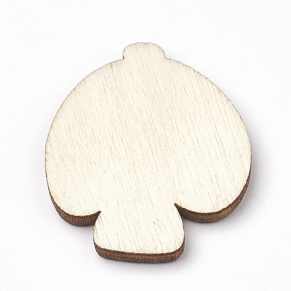 PandaHall Wooden Cabochons, Laser Cut Wood Shapes, Jellyfish, PapayaWhip, 30x25x2.5mm Wood Others Orange