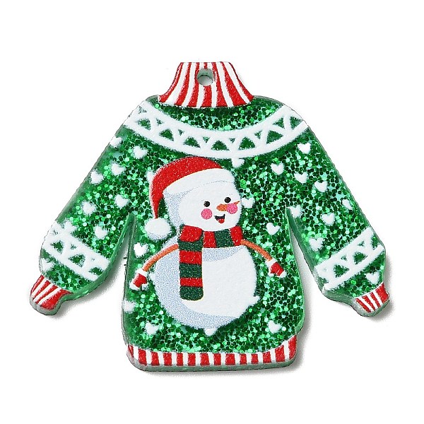 

PandaHall Christmas Themed Acrylic Pendants, Snowman, 33x37.5x2mm, Hole: 1.4mm Acrylic Snowman