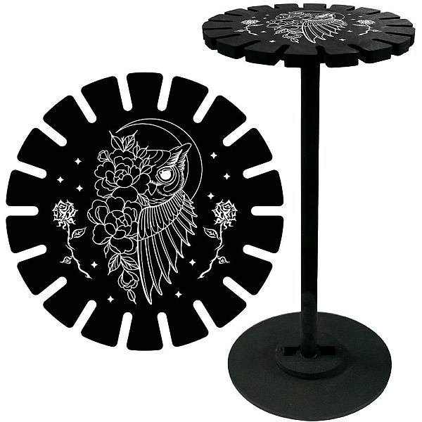 

PandaHall CRASPIRE Owl Flower Moon Crystal Pendulum Shelf Pendant Display Holder Stand Black Wooden Boho Dowsing Divination Metaphysical...