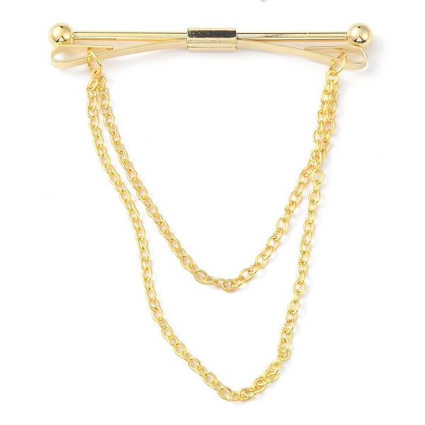 

PandaHall Brass Hanging Chains Collar Pins Tie Clips, Cardigan Clips for Men Women, Golden, 70x59.5mm Brass