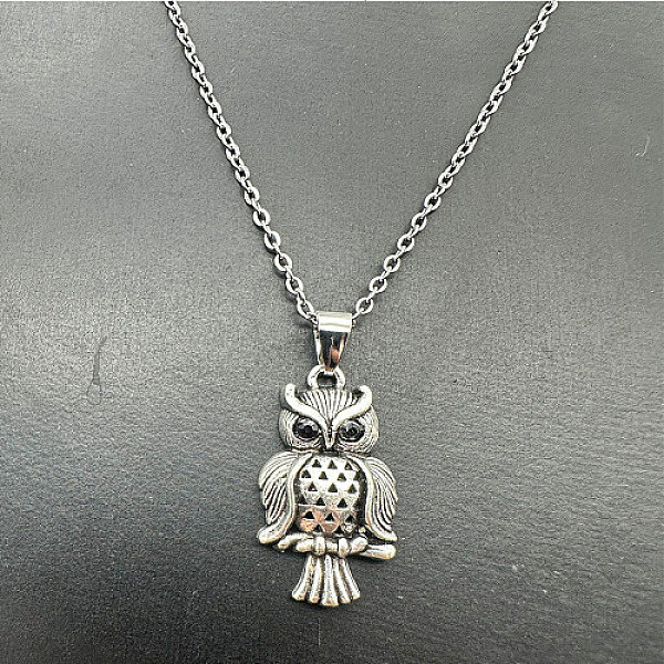 

PandaHall Alloy Pendant Necklaces, Owl, Black, 19.69 inch(50cm) Alloy Owl Black