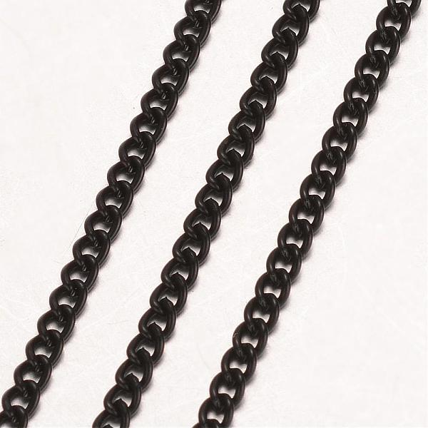 

PandaHall Iron Necklace Making, Twisted Curb Chain, with Alloy Lobster Clasp, Gunmetal, 24.45 inch Iron
