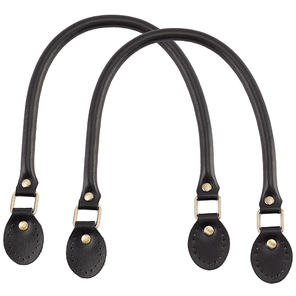 

PandaHall Leather Bag Straps, with Iron Findings, Black, 50.5x1x1.4cm Leather Black