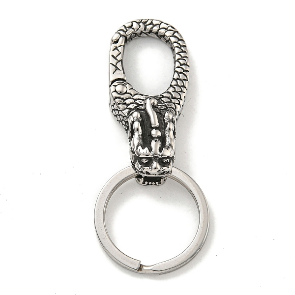 

PandaHall Tibetan Style 316 Surgical Stainless Steel Fittings with 304 Stainless Steel Key Ring, Animal, Lion, 70mm 316 Surgical Stainless...