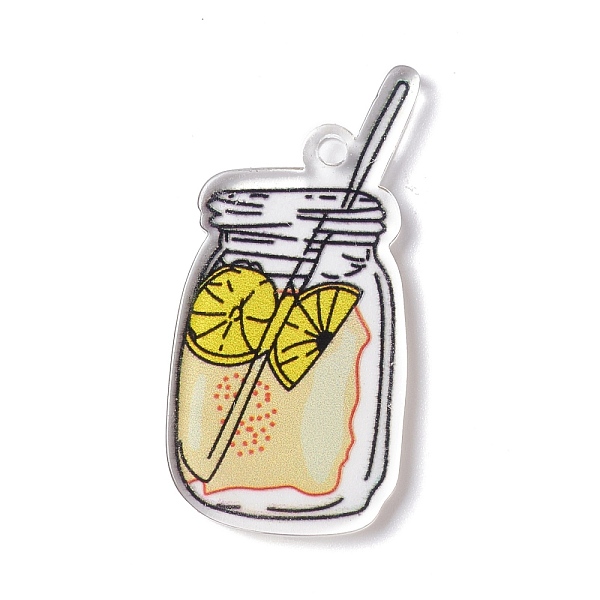 

PandaHall Transparent Printed Acrylic Pendants, Juice, Yellow, 41.5x21x3mm, Hole: 2.7mm Acrylic Others Yellow