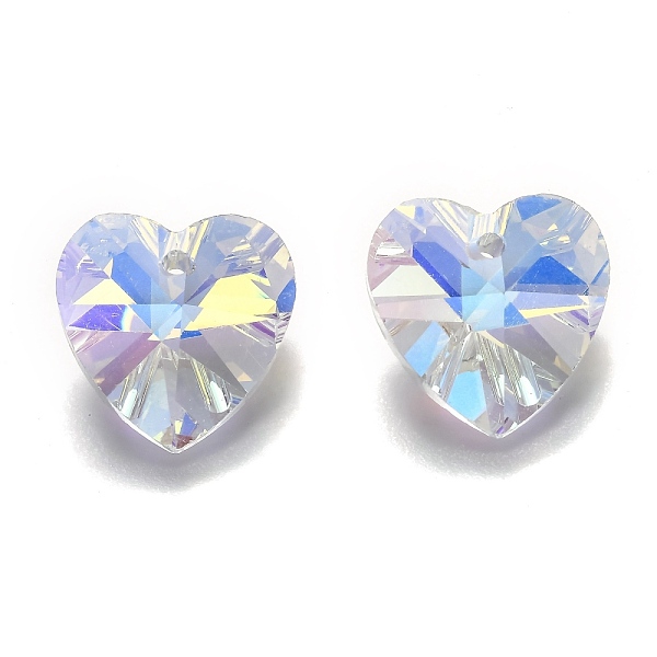 

PandaHall Romantic Valentines Ideas Glass Charms, Faceted Heart Pendants, Clear, 10x10x5mm, Hole: 1mm Glass Heart Clear