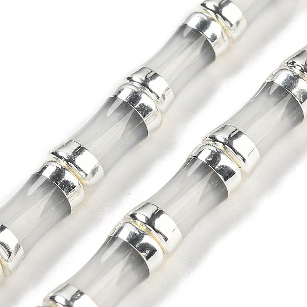 

PandaHall Glass Beads, with Platinum Tone Brass Ends, Bamboo Stick, WhiteSmoke, 12.7x6mm, Hole: 1.1mm, about 30pcs/strand, 14.96 inch(38cm)..., White