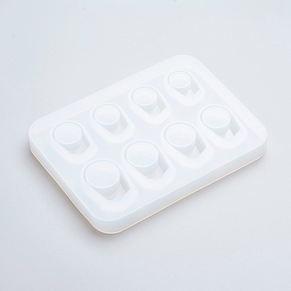 

PandaHall DIY Finger Ring Silicone Molds, Resin Casting Molds, For UV Resin, Epoxy Resin Jewelry Making, Mixed Size, White, 142x105x13mm...