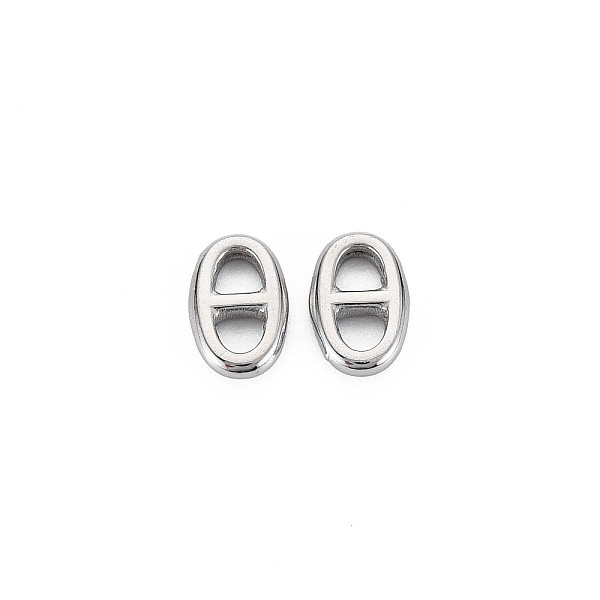

PandaHall 304 Stainless Steel Connector Charms, Oval, Stainless Steel Color, 10x6.5x2mm, Hole: 2.5mm 304 Stainless Steel Oval