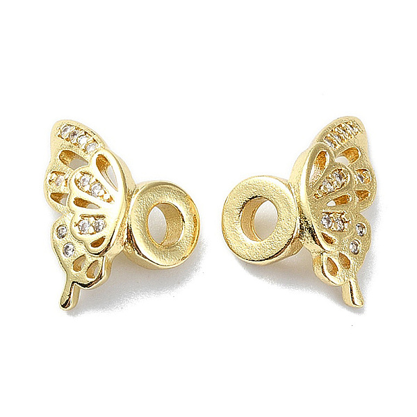 

PandaHall Rack Plating Brass Micro Pave Clear Cubic Zirconia Beads, Long-Lasting Plated, Butterfly, Real 18K Gold Plated, 15x7x10mm, Hole...