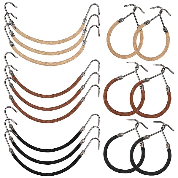 

PandaHall Gorgecraft 15Pcs 3 Colors Polyester Bungee Hair Ties, with Iron Hooks, Hair Elastics for Ponytails, Mixed Color, 133x3mm..., Multicolor