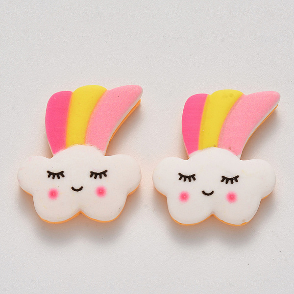 

PandaHall Resin Cabochons, Rainbow and Cloud, Colorful, 28x25x7mm Resin Cloud