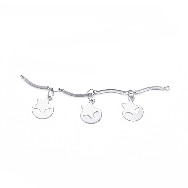 

PandaHall 304 Stainless Steel Scalloped Bar Link Chains, with Moon and Star Charms, Unwelded, Stainless Steel Color, 12x9x0.5mm 304...