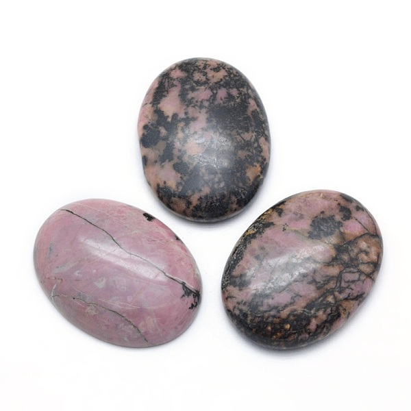 

PandaHall Natural Rhodonite Cabochons, Oval, 40x30x7.5~8mm Rhodonite Oval