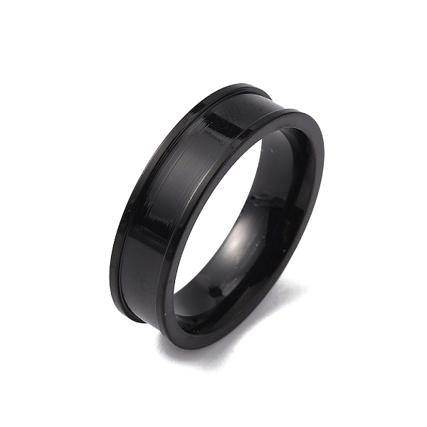

PandaHall 201 Stainless Steel Grooved Finger Ring Settings, Ring Core Blank, for Inlay Ring Jewelry Making, Electrophoresis Black, Inner...