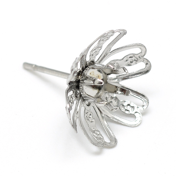 

PandaHall 304 Stainless Steel Stud Earring Settings, Flower, Stainless Steel Color, Tray: 4mm, 14x13mm, pin: 0.8mm 304 Stainless Steel...