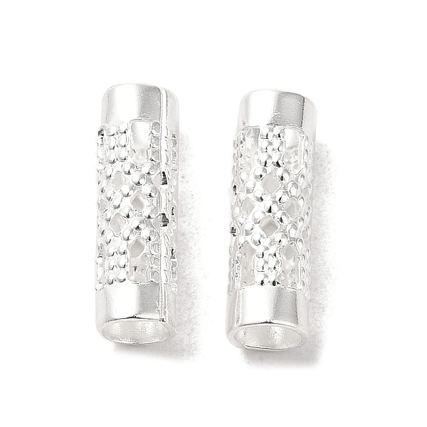 

PandaHall Brass Beads, Hollow Column, Silver, 12x4mm Brass Column