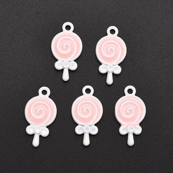 

PandaHall Spray Painted Alloy Enamel Pendants, Lollipop Shape, Pink, 18x9.5x2.5mm, Hole: 1.6mm Alloy+Enamel Others Pink