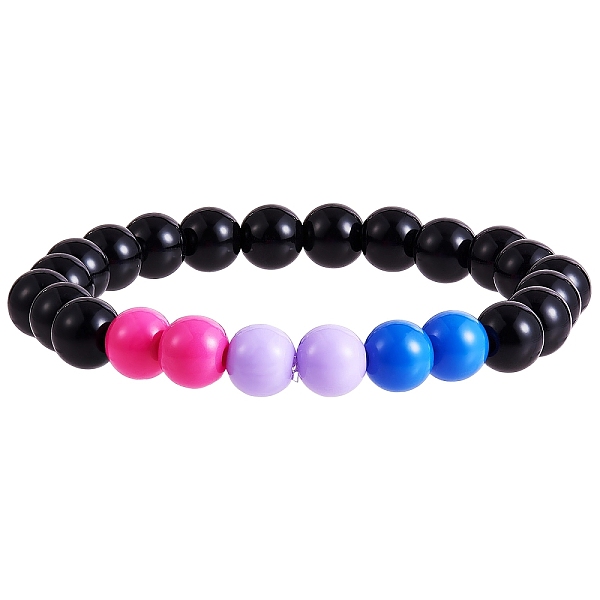 

PandaHall Acrylic Round Beaded Stretch Bracelet for Women, Dark Slate Blue, Inner Diameter: 2-1/8 inch(5.3cm) Acrylic