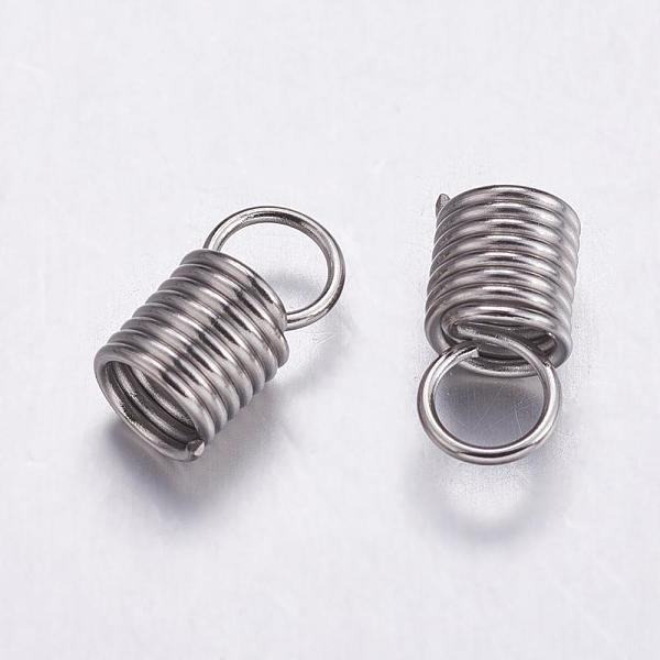 

PandaHall 304 Stainless Steel Coil Cord Ends, Stainless Steel Color, 11x5.5mm, Inner Diameter: 4mm, Hole: 4mm 304 Stainless Steel