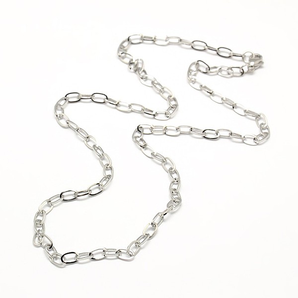 

PandaHall 304 Stainless Steel Cable Chain Necklace Making, with Lobster Claw Clasps, Stainless Steel Color, 19 inch~20 inch(48.3~50.8cm)...