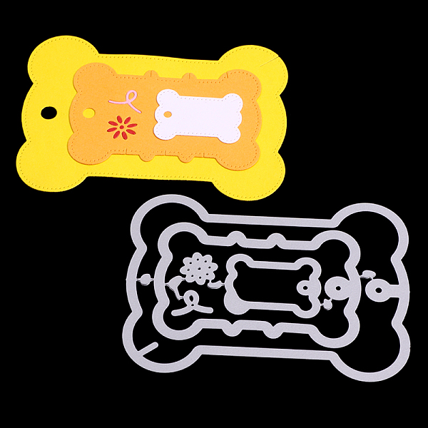 

PandaHall Bone Frame Carbon Steel Cutting Dies Stencils, for DIY Scrapbooking/Photo Album, Decorative Embossing DIY Paper Card, Matte...