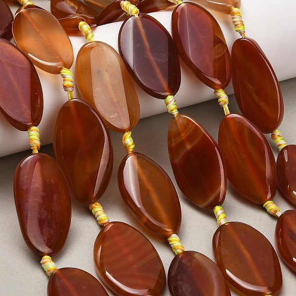 Brins de perles d'agate à bandes naturelles