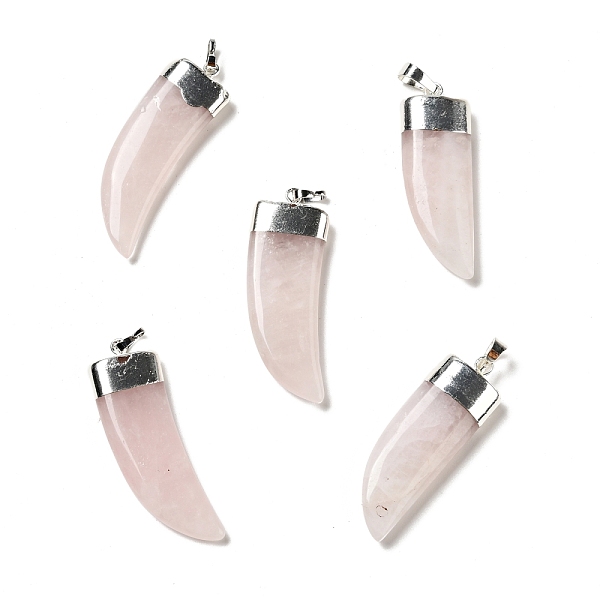 

PandaHall Natural Rose Quartz Pendants, with Silver Tone Brass Findings, Dagger Shape, 41~42x15~16x6.5~7.5mm, Hole: 5x7.5mm Rose Quartz...