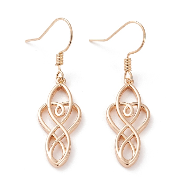 

PandaHall Brass Dangle Earrings, Trinity Knot/Triquetra, Golden, 40mm, Pin: 0.6mm Brass