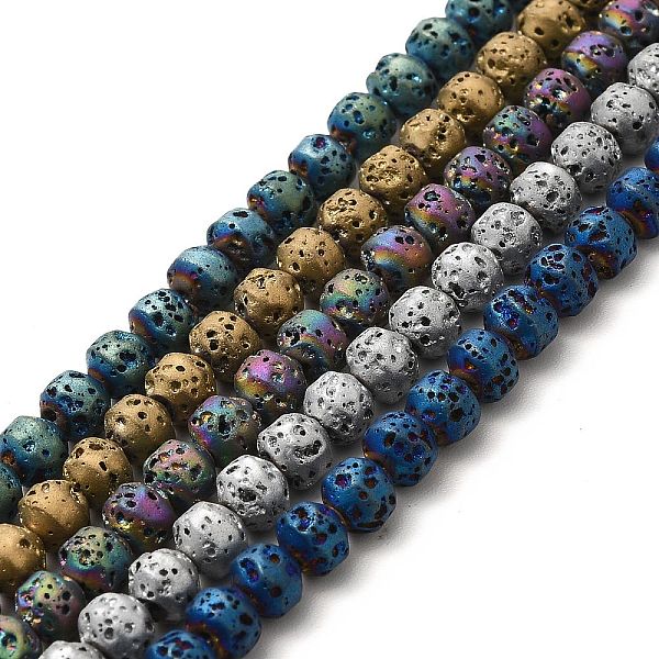 

PandaHall Electroplated Natural Lava Rock Beads Strands, Bicone, Mixed Color, 4x5mm, Hole: 0.8mm, about 89~90pcs/strand, 15.35~15.55 inch...