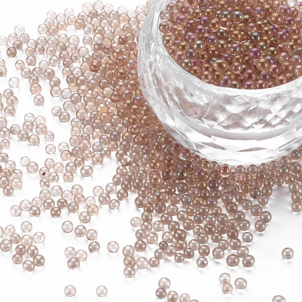 

PandaHall DIY 3D Nail Art Decoration Mini Glass Beads, Tiny Caviar Nail Beads, AB Color Plated, Round, Camel, 2mm, about 450g/bag Glass..., Brown