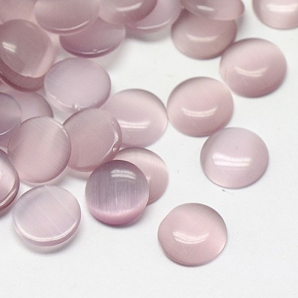 

PandaHall Cat Eye Cabochons, Half Round, Thistle, 12x3mm Glass Half Round Purple