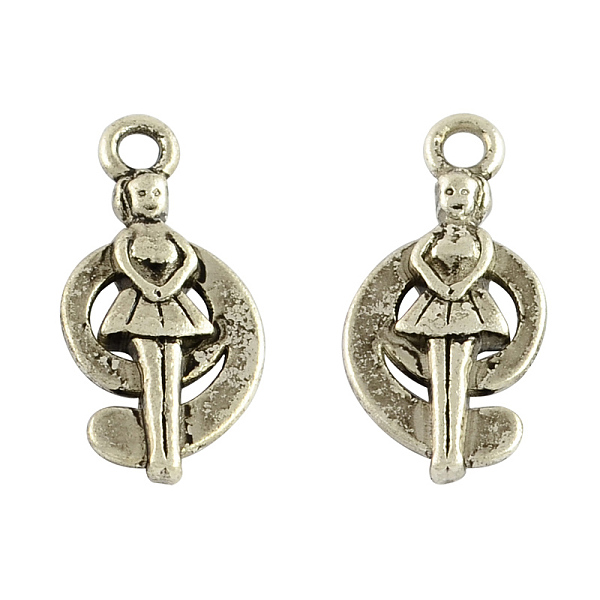 

PandaHall Tibetan Style Alloy Pendants, Number 9 with Girl, Cadmium Free & Nickel Free & Lead Free, Antique Silver, 19x9x3mm, Hole: 1.5mm...