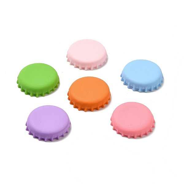 

PandaHall Opaque Resin Cabochons, Bottle Cap, Mixed Color, 26x5.5mm Resin Flat Round Multicolor
